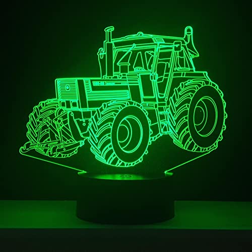 Cadeau agriculteur : veilleuse 3D Tracteur Fiat 180 déco 7 couleurs - 3