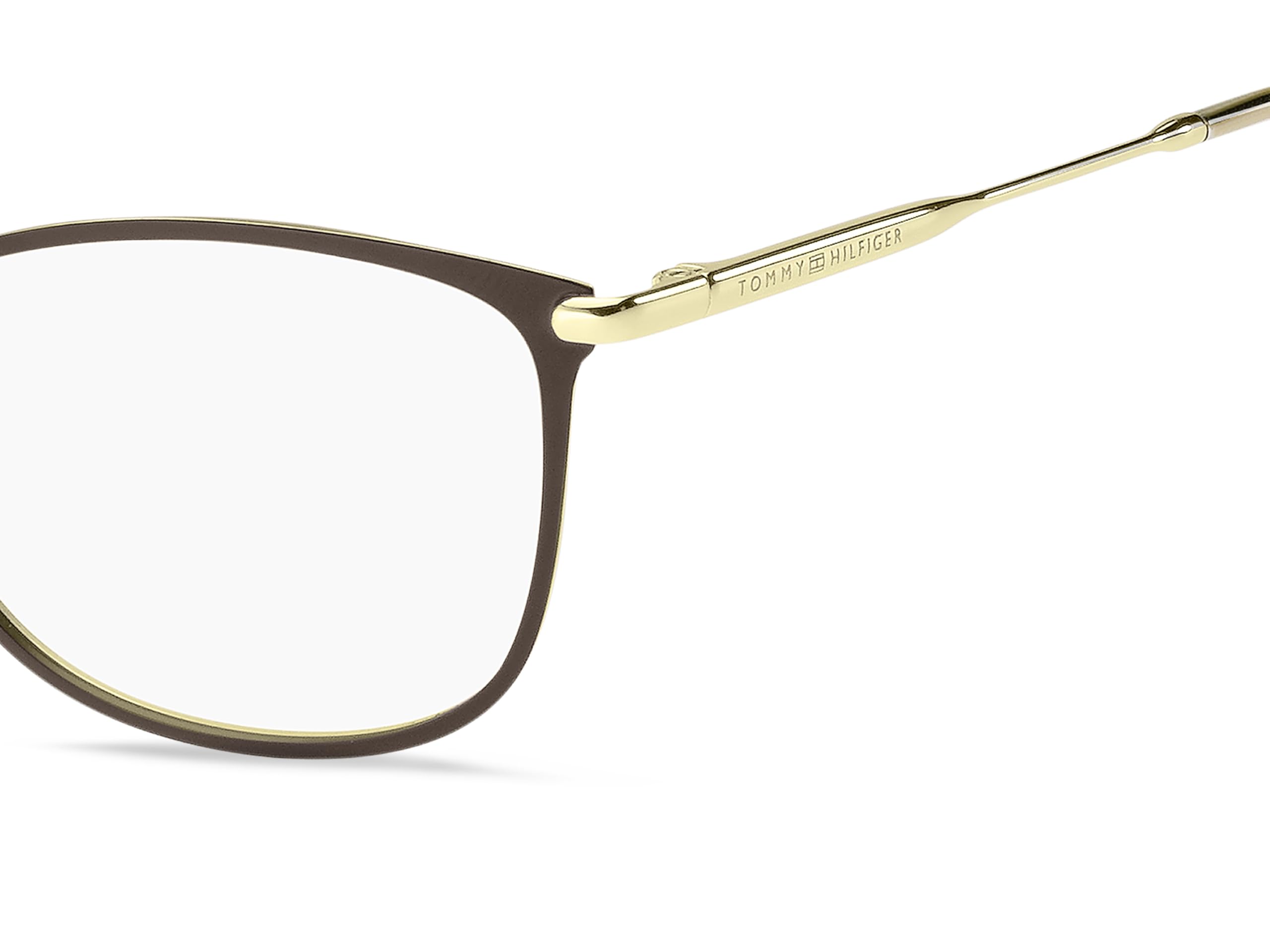 TOMMY HILFIGER Okulary z ostrością widzenia dla kobiet, opcjonalnie z filtrem przeciwsłonecznym lub filtrem niebieskiego światła, prostokątne, wykonane ze stali (w zestawie etui na okulary)