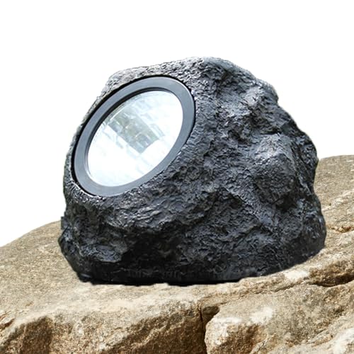 Lámparas solares de piedra de jardín – Iluminación paisajística, Focos solares de piedra | Lámparas solares impermeables de piedra para pasillos al aire libre, Piedras decorativas solares para