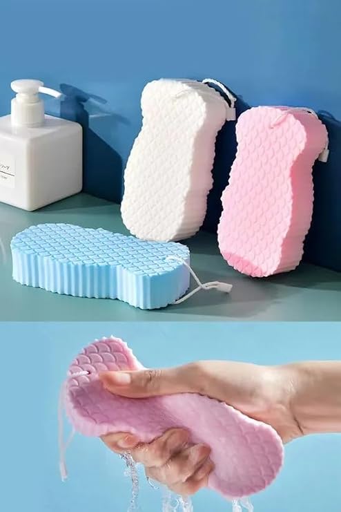Luti Concept 3d Magic Ultra Soft Soft Bath Shower Sponge Skin Cleanser Body Scrub Dense Foam Sponge