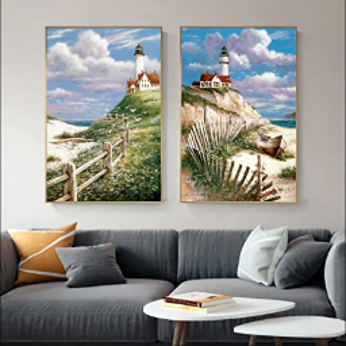 Peinture impressions sur toile paysage marin style européen art mural salon