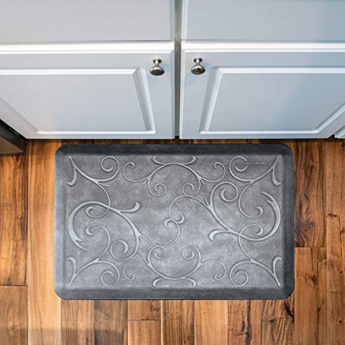 Wellnessmats Bella 3/4" Anti-Fatigue Comfort & Support Mat - Non-Slip, Durable, Non-Toxic - 24"X36"X3/4" Slate #TOP7