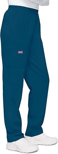 Miniatura 8 de Cherokee Uniformes médicos para mujeres Pantalón cargo de tiro natural cónico de vestir con 4 bolsillos, tela resistente a la decoloración - 4200