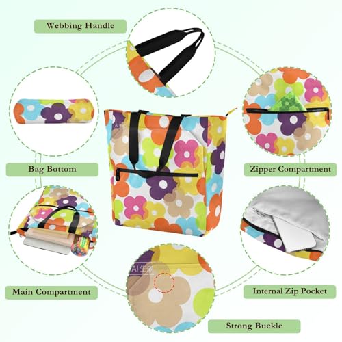Bolsa de mano resistente para compras y universidad con cremallera 5