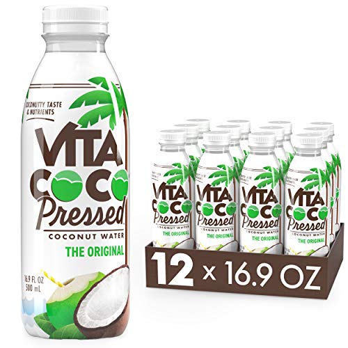 Vita Coco Coconut Water, Pressed Coconut | More "Coconutty" Flavor | Natural Electrolytes | Vital Nutrients | 16.9 Oz Slim Bottle (Pack Of 12)