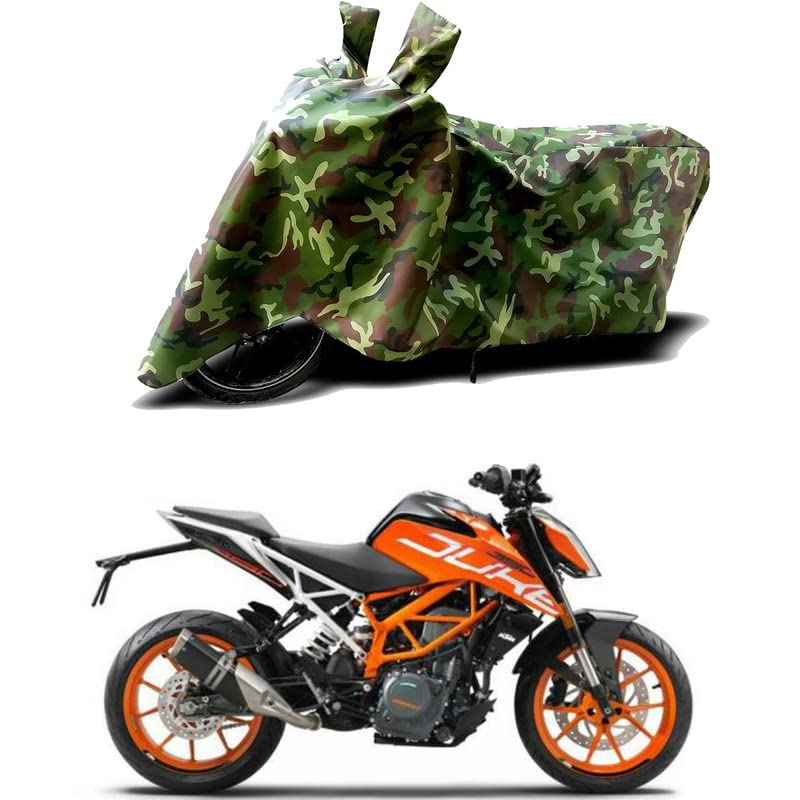 Image of 100% Water Resistant Full Bike Scooty Two Wheeler Body Cover Compatible for KTM 490 Duke /UV-Rays /Heat Protection /Birds Dropping /Scratchproof /Dust Proof /Waterproof /All Varients[Green MJ]