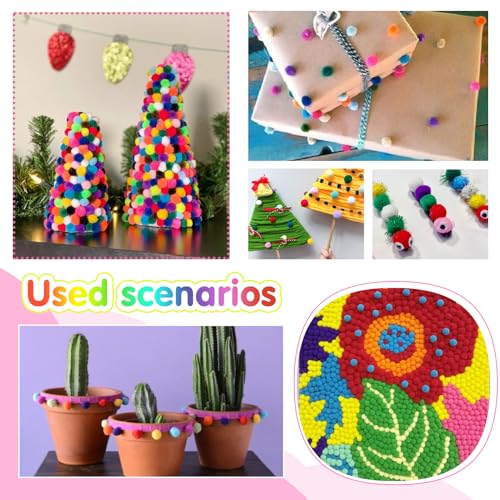 TOAOB 50pcs Craft Pompoms Loisirs Creatifs Multicolore 2 cm Gros Pompons Artisanale Moelleux pour Bricolage Fournitures Décorations Couture Guirlandes Franges Projets et Artisanat – vue 6
