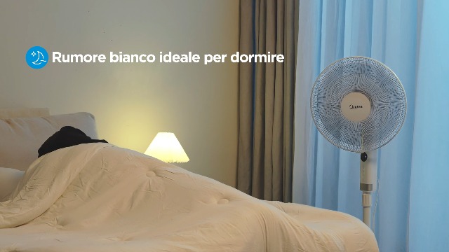 Ventilatore Midea A Pavimento 40W – Altezza Regolabile, Silenzioso, Bianco, Elettrico