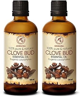 Clove Bud Essential Oil 200ml / 2x100ml - Eugenia Caryophyllus - Aromatherapy Essential Oil - 100% Pure & Natural Clove Oil for - Skin & Hair - Massage - Cosmetics - Diffusers & Homemade Candles