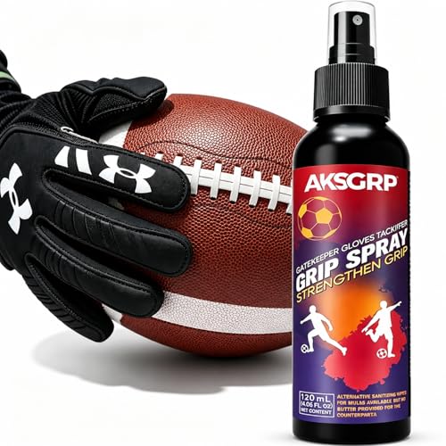 Goalie Grip Spray for Goalkeeper Gloves, 120ml Soccer Goalkeeper Glove Grip Spray, Football Glove Grip Enhancer for Latex Palms, Restore Stickiness for Training, Match Day, Wet & Dry Conditions