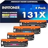 INFITONER Compatible pour Toner 131X 131A CF210X CF210A CF211A CF212A CF213A, 128A CF320A CE321A CE322A CE323A, 125A CB540A CB541A CB542A CB543A (non originale)