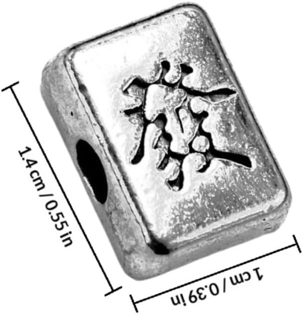 VALICLUD 10pcs Mahjong Fortune Pendant Earring Charms Connector Charms Mahjong Necklace Charms Mahjong Crafting Charms Jewelry Charms Jewelry Ornaments Hair Accessories Bracelet Alloy, Silver image 2