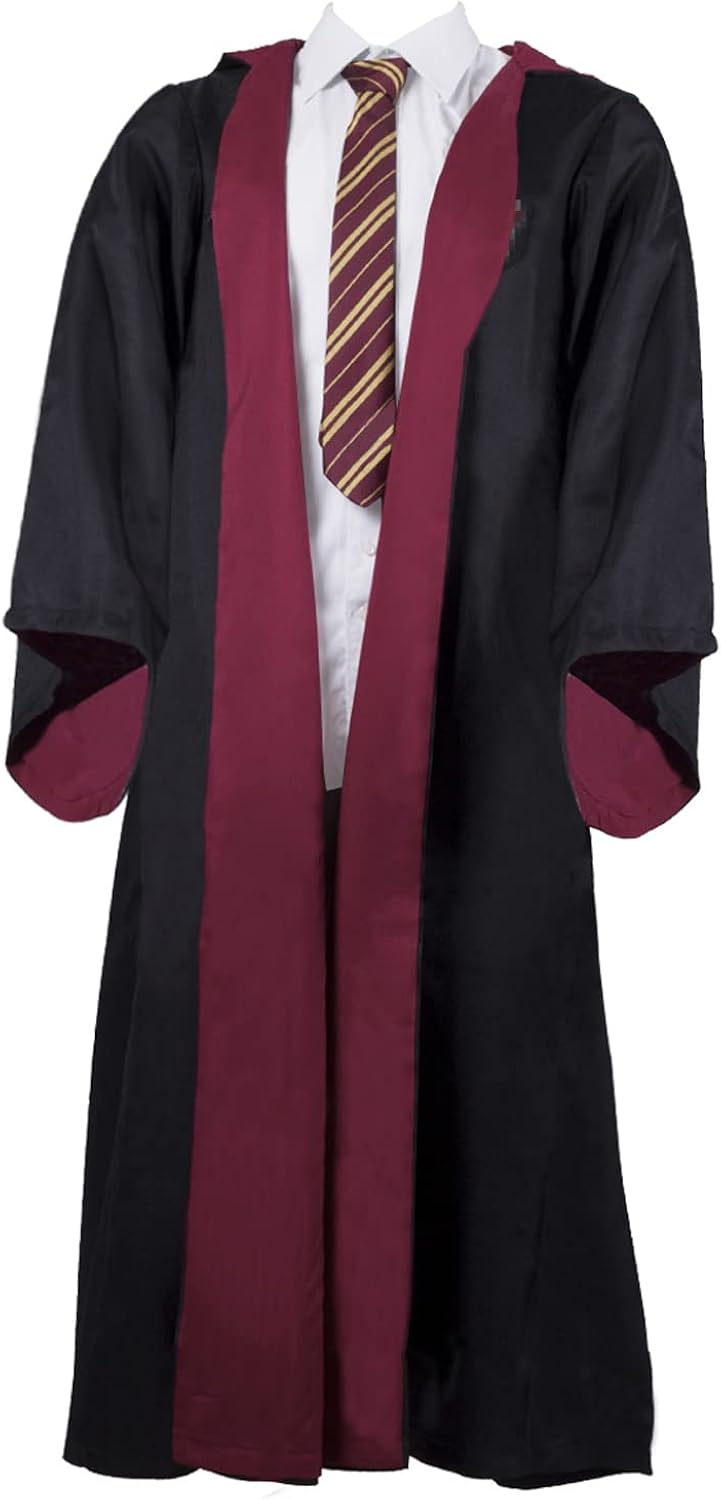 LVLING Brujería y hechicería adolescentes batas escolares mago joven mago mágico con capucha varita bruja estudiante traje mágico