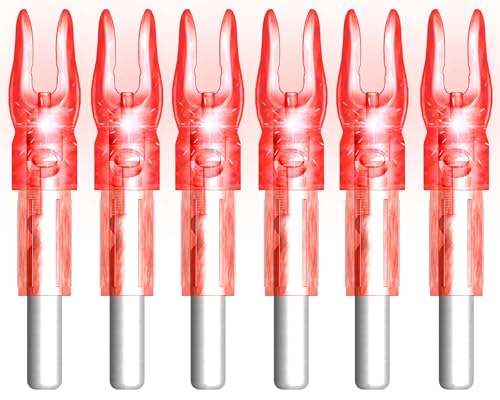 XHYCKJ 6PCS S Led Lighted Nocks for Arrows with .244 Inside Diameter Screwdriver Included