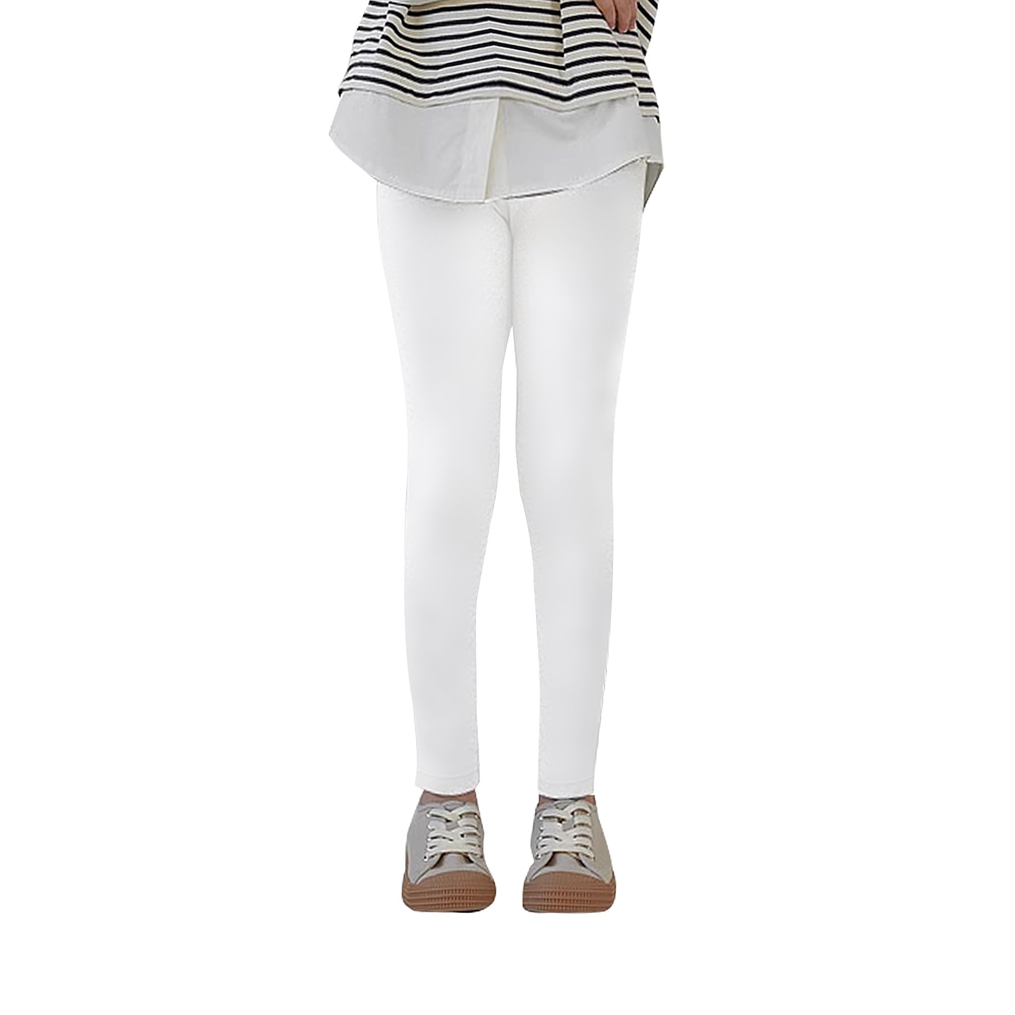 Uizuooy Kinder Leggings Mädchen Baumwolle Sport Leggings Mädchen Komfortable Mädchen Tanzhose Elastisch Fitness Hose Basic für Kinder 1er-Pack 2708