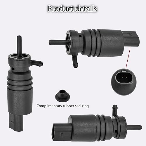 Miniatura 5 de Bomba de limpiaparabrisas delantero, bomba de limpiaparabrisas con ojal, compatible con Audi B-M-W Mercedes-Benz Chevy Chrysler Reemplazar OEM