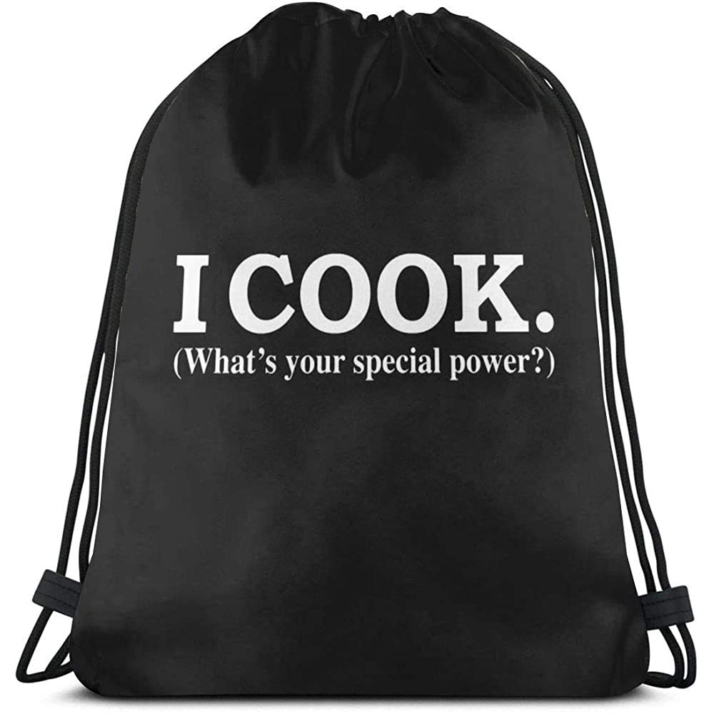 Not Applicable Drawstring Backpack I Cook What Iexcl; Macr;S Your Special Power Chef Culinary Arts Sports Drawstring Backpack Casual Fitness Bag Cinch Bags Travel School Gift Print Laptop Univers