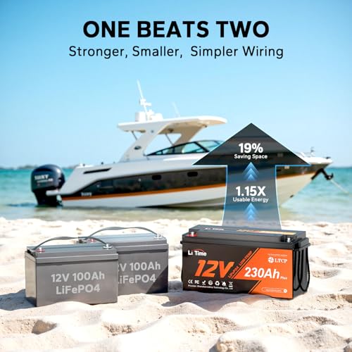 Image of Litime 12V 230Ah Deep Cycle LiFePO4 Battery for RV, Camper, Travel Trailer