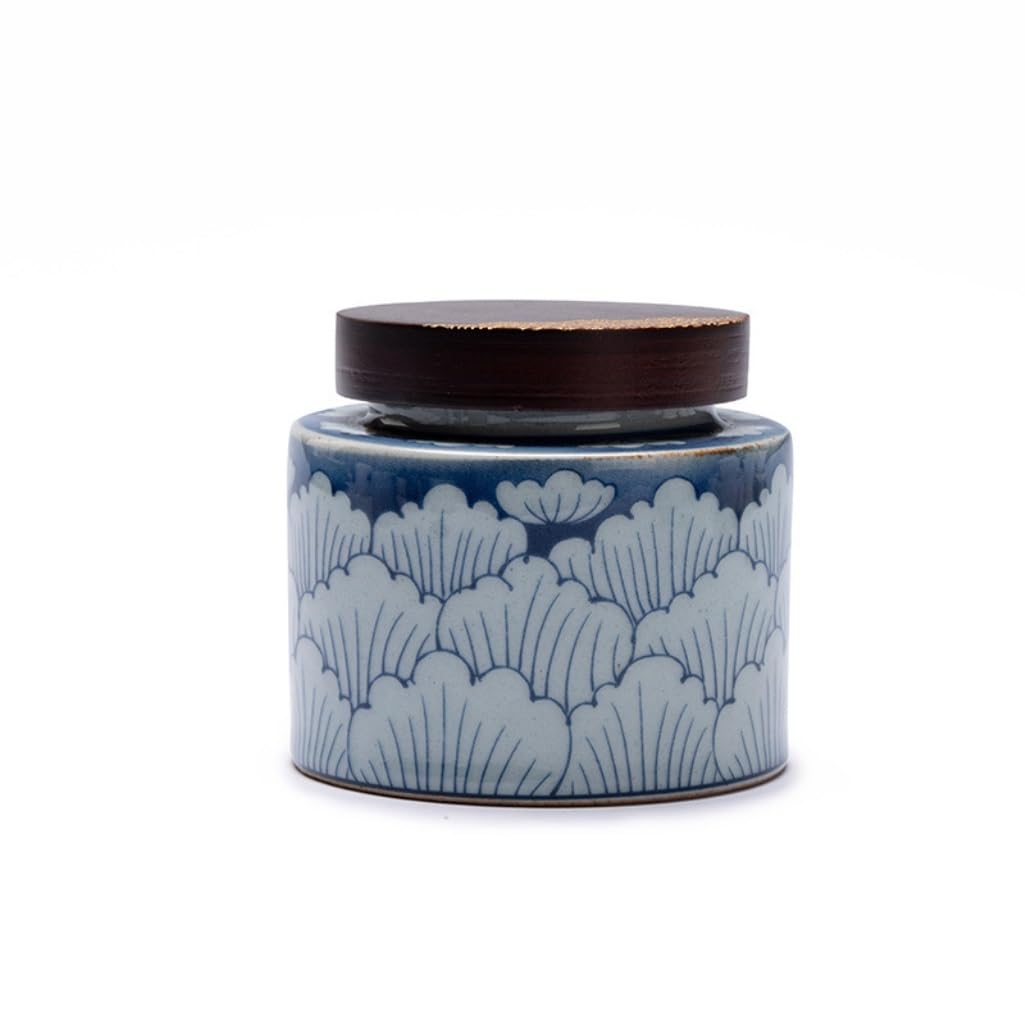 Ceramiczny pojemnik na herbatę, ceramiczny słoik do przechowywania herbaty, kuchenny słoik z zamknięciem, słoik na przekąski, słoik na słodycze, chiński zestaw do herbaty w stylu retro, podwójny sło