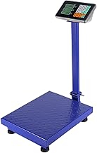 Karlhome Commercial Digital Electronic Computing Platform Scale, 300KG Heavy Duty Folding Postal Scales with LCD Display, Digital Industrial Scale for Commercial Parcel Weighing, Blue