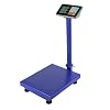 Karlhome Commercial Digital Electronic Computing Platform Scale, 300KG Heavy Duty Folding Postal Scales with LCD Display, Digital Industrial Scale for Commercial Parcel Weighing, Blue