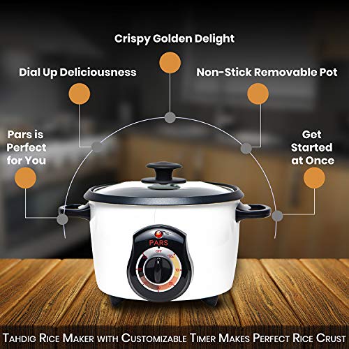 Pars Automatic Persian Rice Cooker - Tahdig Rice Maker Perfect Rice Crust, 5 Cup #TOP1