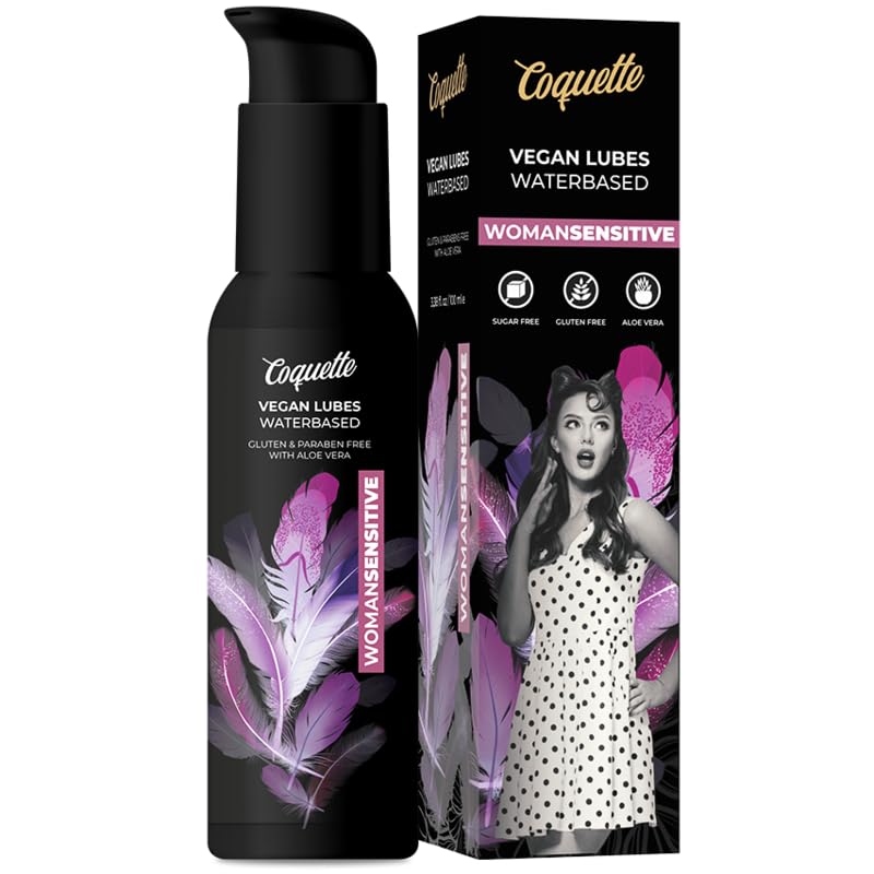 Lubricante Vegano Base Agua 100ML para Piel Sensible con Aloe Vera, Sin Parabenos, Compatible con Preservativos Lubricante No Pegajoso para Parejas