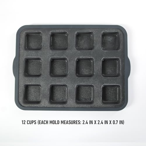 Calphalon Omni 12-Cup Brownie Pan with GlassFlex Technology, Flexible Silicone & Micro-Woven Glass Core for Ultra Airflow & Even Browning, Grey by Calphalon - Used condition - Image 3