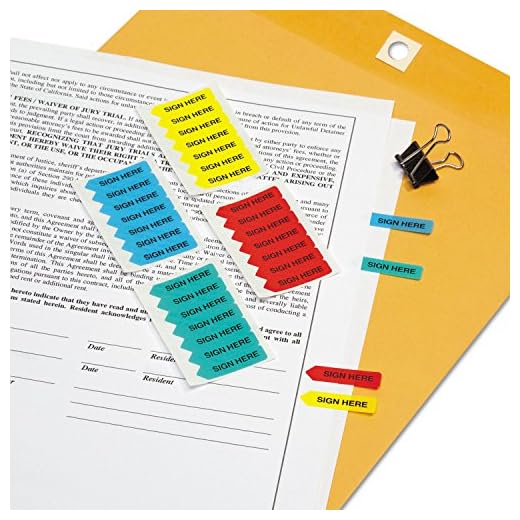 REDI-TAG CORPORATION, Sidflaggor, "Sign Here", blå/mynt/röd/gul, 126 flaggor/paket