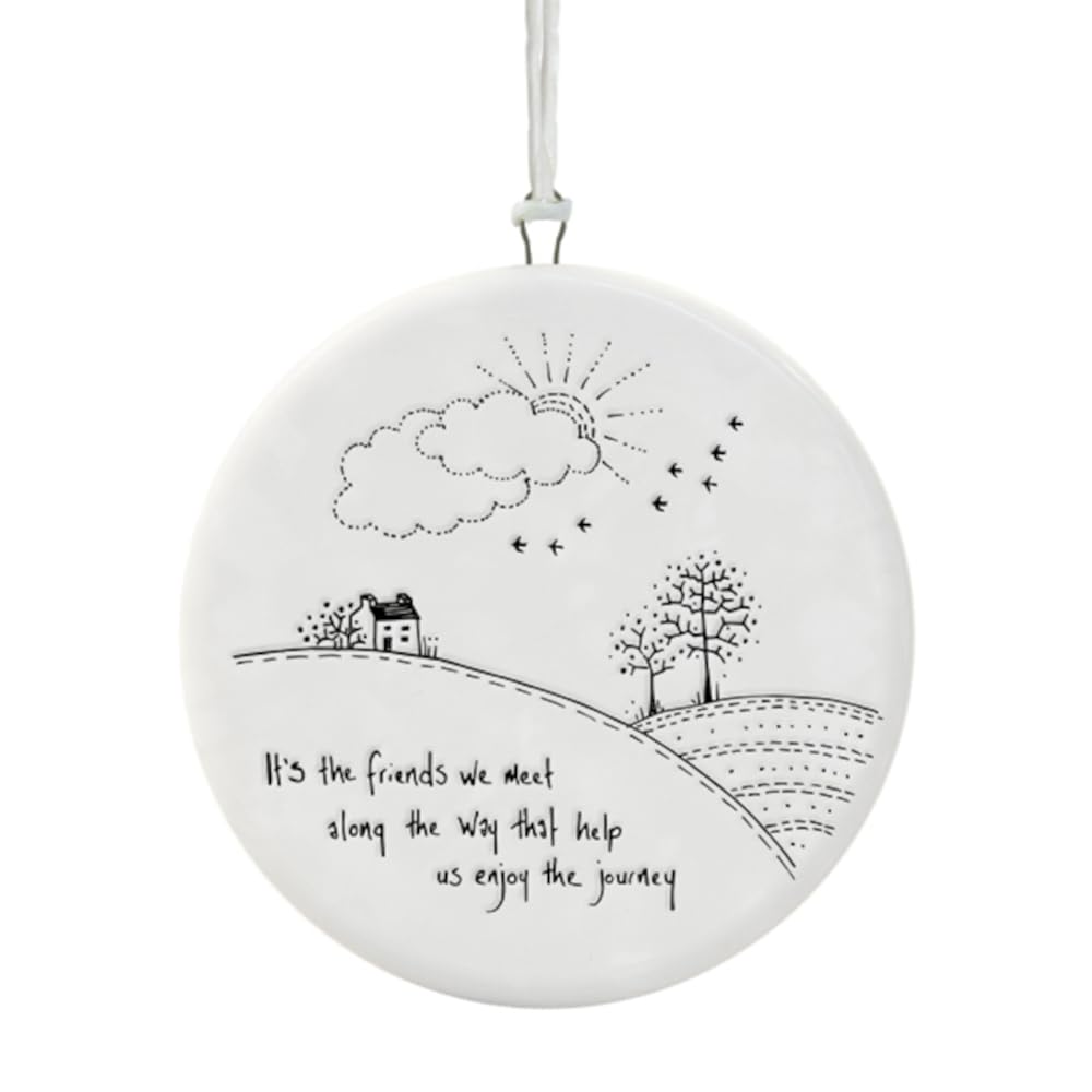 East of India Porcelain Countryside Hanger It's the friends we meet along the way that help us enjoy the journey