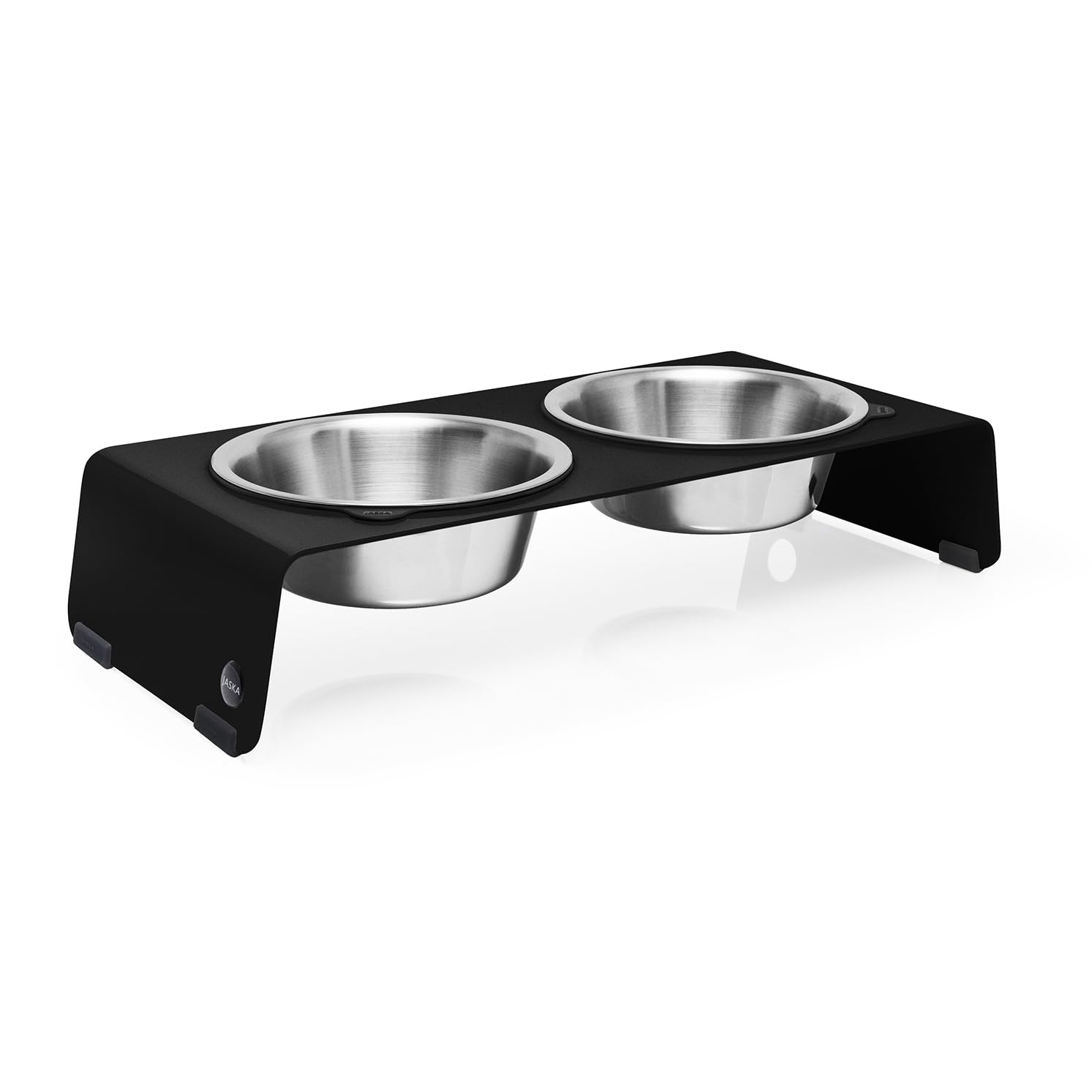 Jaska Comedero para perros elevado, 4 tamaños, varios colores (M, estructura fina mate negra)