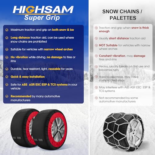 highsam Super Grip Snow Socks talla L cadenas de tela 3