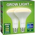 Briignite 2 Pack LED Grow Light Bulb, BR30 Grow Light Bulbs, Full Spectrum Grow Light Bulb 12W, Plant Light Bulbs, Grow Light for Indoor Plants, Seedlings, Greenhouse, Hydroponic