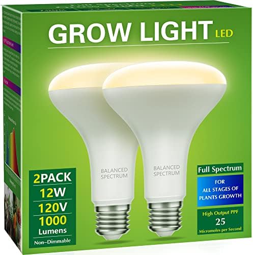 Briignite 2 Pack LED Grow Light Bulb, BR30 Grow Light Bulbs, Full Spectrum