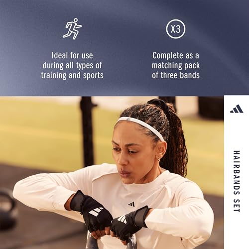 Image of adidas Hairbands - Grey, Coral Fusion, Shadow Navy