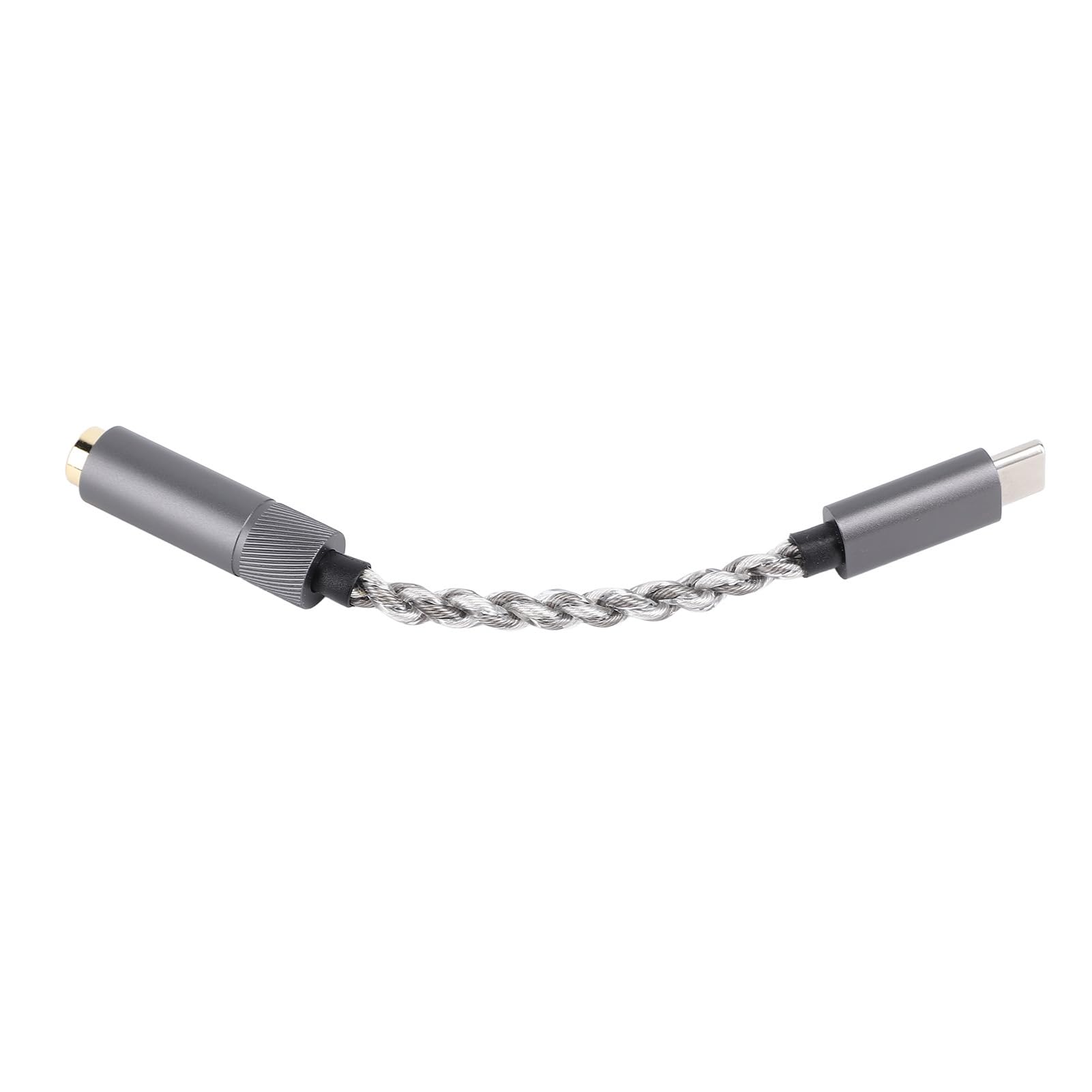 Jiawu Adattatore Jack per Cuffie da Tipo C a 4,4 Mm, Chip CX31993 384 KHz/32 Bit, Cavo a 392 Fili Argento Cooperato, Dongle HiFi USB C per //Mac, Impedenza 16-600 Ω,