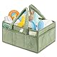 Baby Wickel Organizer für Wickelutensilien, Wickeltasche Organizer, Wickeltisch Organizer, Wickelkorb, Windel Organizer, Wickelorganizer Zuhause, Filztasche mit Fächern – Tragbar & Faltbar (Grün A)