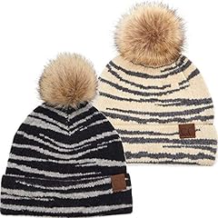2 Pack: Black & Beige - Zebra (Wool Blend)