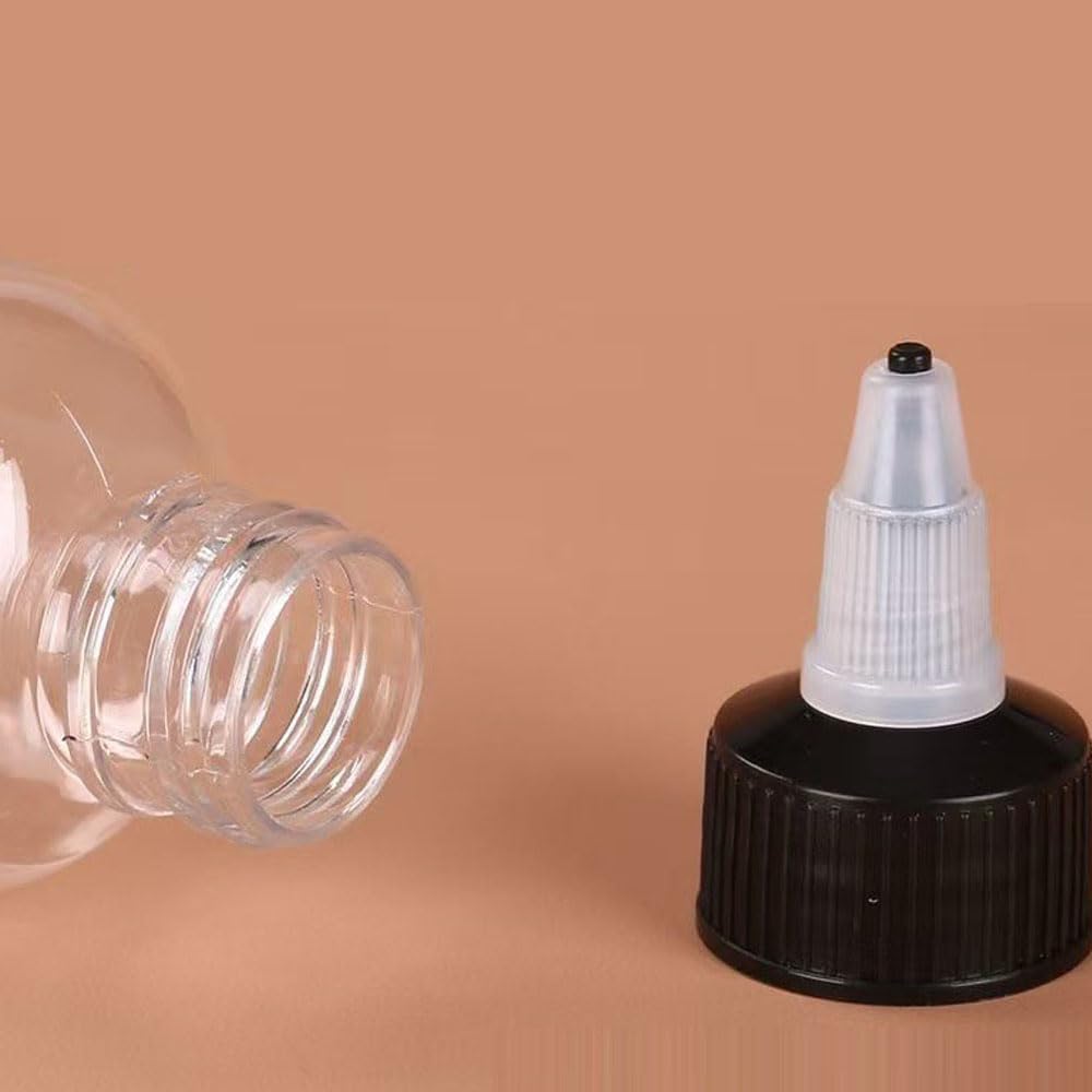 100PCS 30-250ML Nachfüllbare Kunststoff Flasche PET Öl Flüssigkeit Tropfflaschen Twist Top Cap Tattoo Pigment Tinte Container Kleber Applikator (120ML)