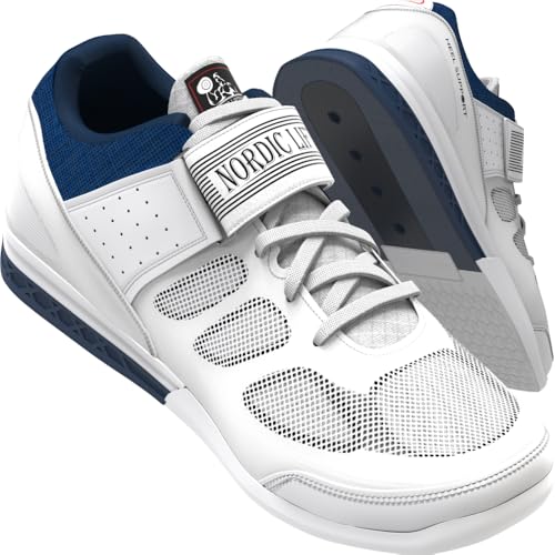 Nordic Lifting Weightlifting Shoes Compatible for Crossfit & Gym - Men's Sneakers - VENJA (White, 9 US)