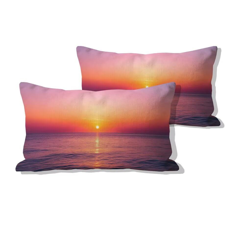 Housses de coussin 50x90cm velours orange lot de 2 pour décoration moderne de canapé