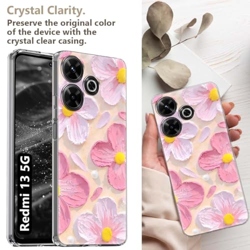 Image of Fashionury Designer Soft Back Cover Case Compatible for Redmi 13 5G, Printed,Transparent,Flexible, Silicon for Redmi 13 5G -D1142