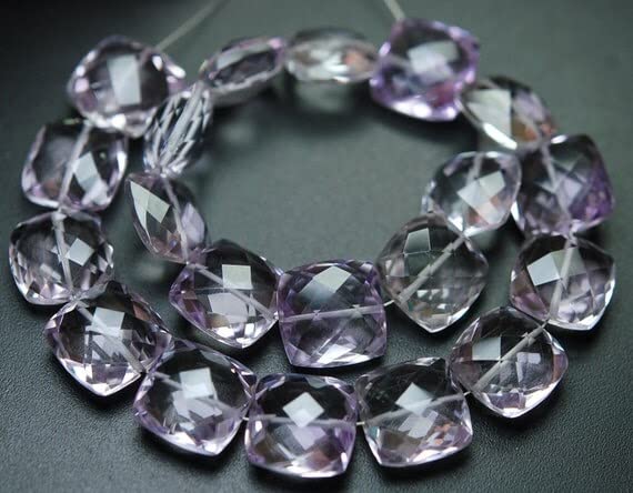 Améthyste rose véritable en perle coussin 12mm pour atelier de joaillerie diy