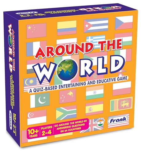 Image of Frank Around The World Board Game for Kids 10+ Years & Adults | Fun & Educational Brain Booster Family Game | Unmatched Quality Geography Game for Focus & Memory | Explore World Countries & Flags
