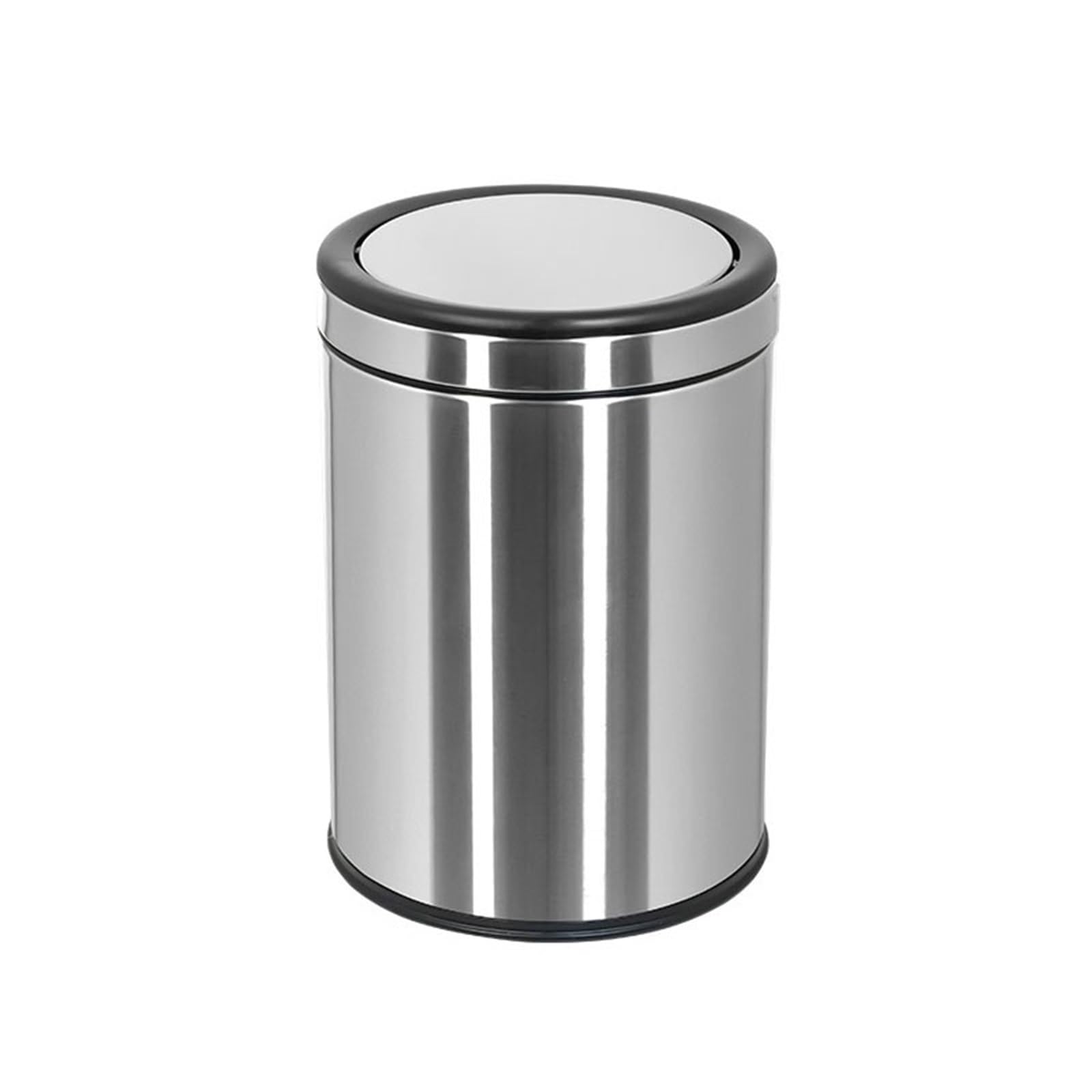 Z4T8M2K6G5 Waste Bin Chinese Style Bathroom Trash Can with Flipping Lid Trash Can(Silver)
