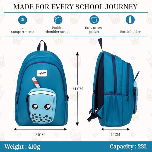Image of F Gear Cocoa 23L Backpack|Soft Touch|Colourful & attractive theme brings a fun space-inspired look|with two Spacious Compartments,1 Front Pocket & Water Bottle Holder