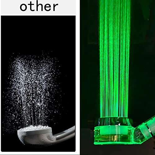 Led Shower Head 3 Color Light Change Automatically Handheld Showerhead Pp-Cotton Filter Turbo Propeller Driven Shower Head Set, Water Saving Filtered Shower Head For Dry Skin& Hair #TOP2