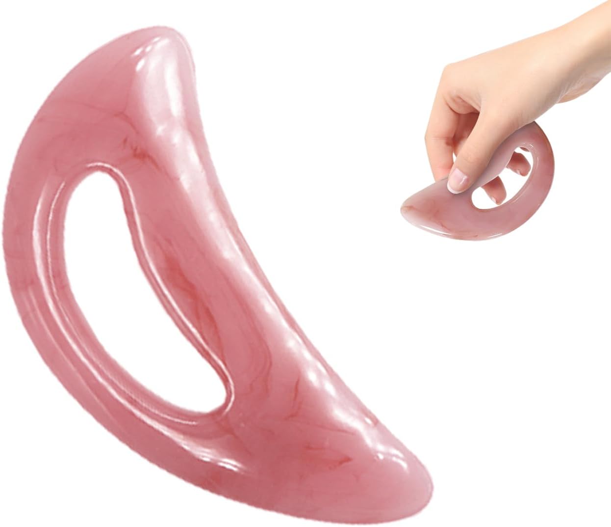 Gua Sha Massage Tool,Gua Sha Massage Tool with Handle,Gua Sha Stone Massage Tool,Resin Large Lymphatic Drainage Massager,Jade Neck Beauty Slimming Massager with Handle, for Women Men