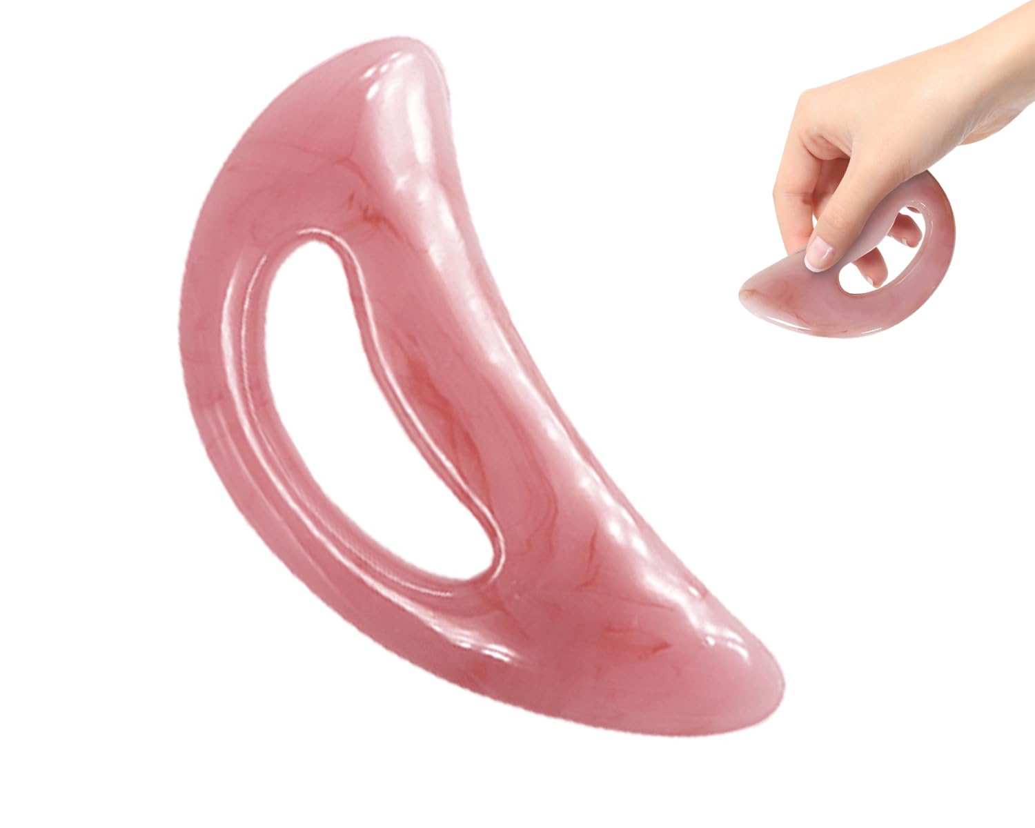 Gua Sha Massage Tool,Gua Sha Massage Tool with Handle,Gua Sha Stone Massage Tool,Resin Large Lymphatic Drainage Massager,Jade Neck Beauty Slimming Massager with Handle, for Women Men