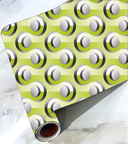 Image of CABANA HOMES Wall Stickers DIY Decal 3D Wallpaper for Wall (45 x 125 cm, 2 Rolls) (12 sq. ft) Decorative Self Adhesive Bedroom Living Room Furniture Wardrobe, Green